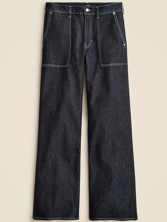 J. Crew Denim - NWT J.Crew Petite Camp-Pocket Wide-Leg Jeans Dark Wash SIZE 32 PETITE